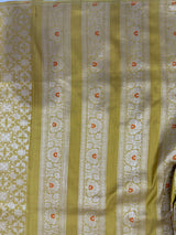 Yellow Unstitched Lehnga Pure Katan Silk