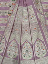 Lilac Unstitched Lehnga Pure Katan Silk