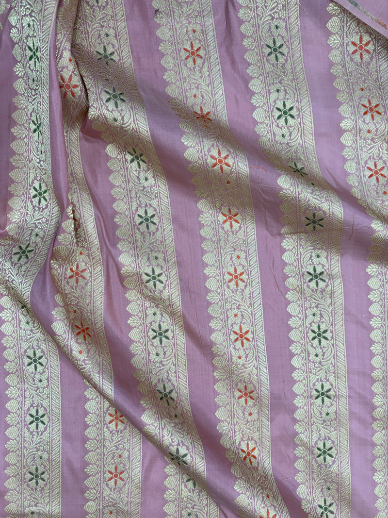 Lilac Unstitched Lehnga Pure Katan Silk