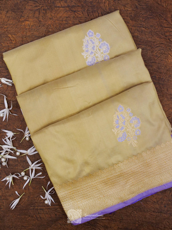 Light Green Pure Katan silk Kadhua boota Handloom Saree