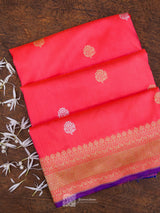 Pink Pure Katan Silk Kadhua Booti Handloom Saree