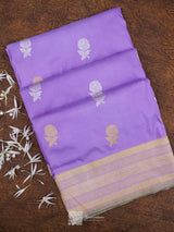 Light Voilet Pure Katan Silk Kadhua Booti Handloom Saree