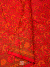 Red Pure Katan Silk Jamewar Handloom Saree