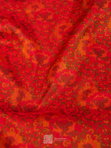 Red Pure Katan Silk Jamewar Handloom Saree