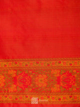 Red Pure Katan Silk Jamewar Handloom Saree