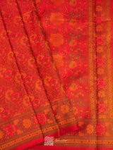 Red Pure Katan Silk Jamewar Handloom Saree