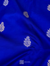 Blue Pure Katan Silk Kadhua Booti Handloom Saree