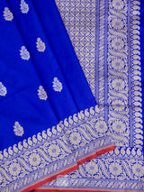 Blue Pure Katan Silk Kadhua Booti Handloom Saree