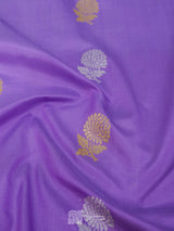 Light Voilet Pure Katan Silk Kadhua Booti Handloom Saree