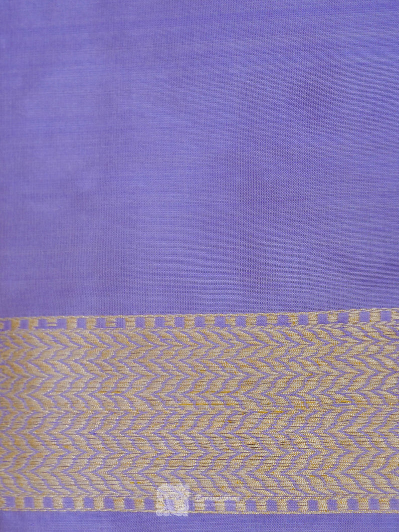 Light Voilet Pure Katan Silk Kadhua Booti Handloom Saree