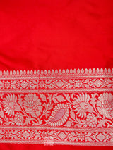 Red Pure Katan Silk Kadhua Booti Handloom Saree (Pre Order )