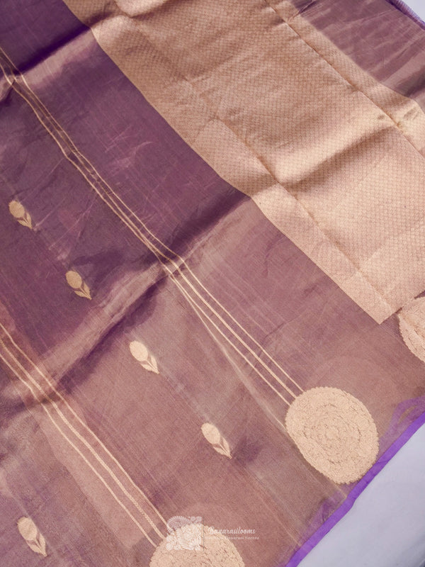 Lavender Pure Tissue Kadhua Booti Saree