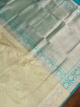 Light Green Pure Katan Silk Tanchui Handloom Saree