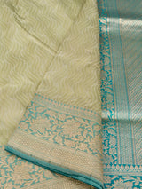 Light Green Pure Katan Silk Tanchui Handloom Saree