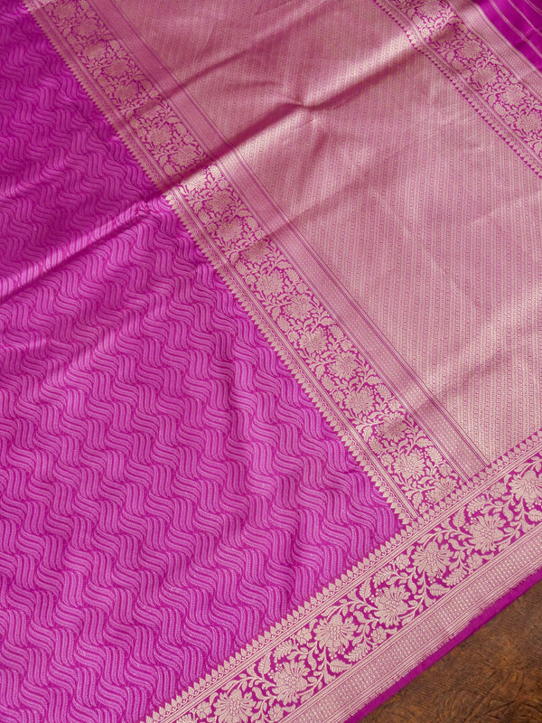 Pink Katan Silk Tanchui Handloom Saree