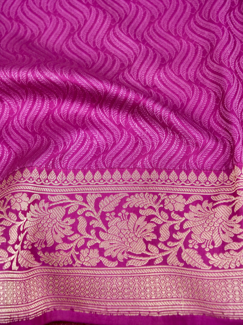 Pink Katan Silk Tanchui Handloom Saree