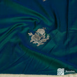 Rama Green Pure Katan Silk Kadhuan Kadhiyal Saree Handloom