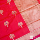 Rani Kadhuan Pure Katan Silk Handloom Saree Meenedar