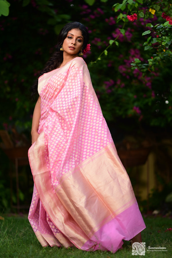 Pink Pure Cotton Handloom Saree
