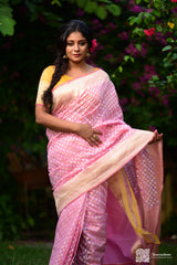 Pink Pure Cotton Handloom Saree