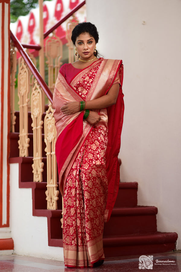 Red Pure Katan Silk Uppada Saree