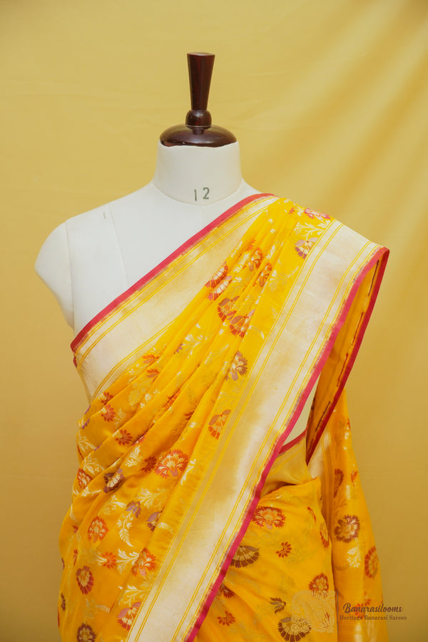 Gold Pure Katan Silk Handloom Saree
