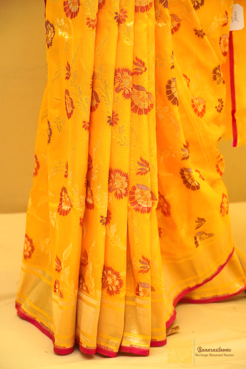 Gold Pure Katan Silk Handloom Saree