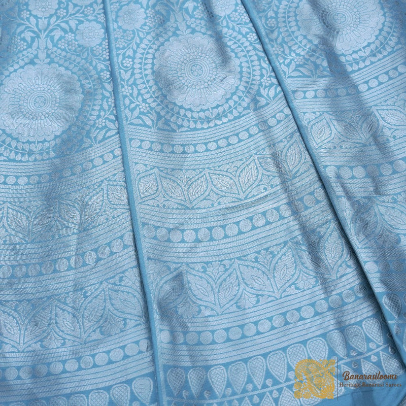 Bluish Grey Lehenga Pure Katan Silk Handloom Unstitched (Pre order timeline - 4-6 weeks)