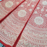 Red Pure Katan Silk Handloom Lenhga