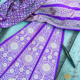 Violet Pure Katan Silk Handloom Lenhga