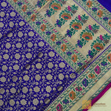 Royal Blue Pure Katan Silk Paithani Saree Handloom