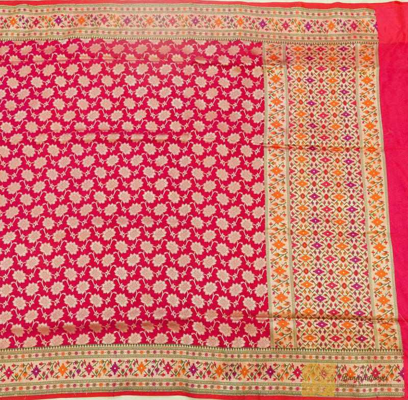 Rani Pink Pure Katan Silk Paithani Saree Handloom