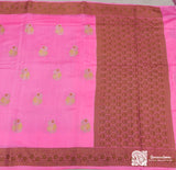 Pink Banarasi Cutwork Booti Chiniya Silk Saree