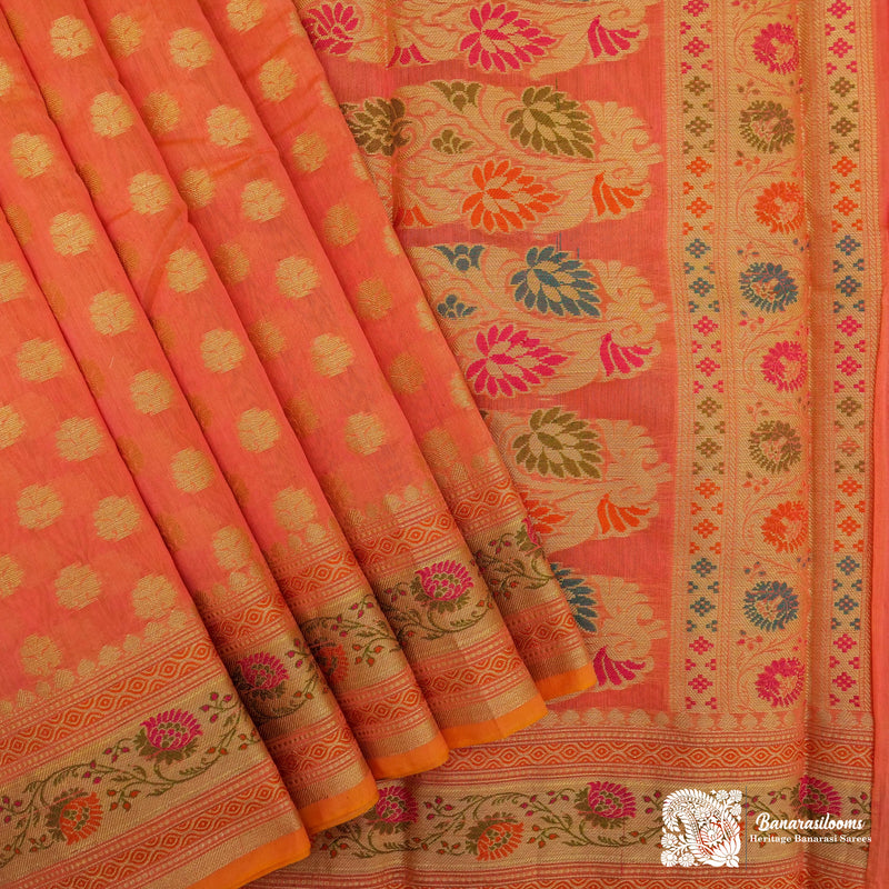 Orange Festive Wear Woven Banarasi Silk Saree