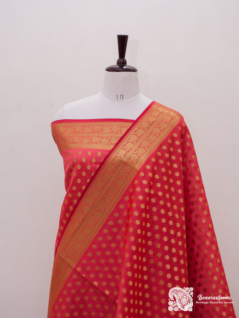 Pink Banarasi Cutwork Booti Brocade Cotton Saree
