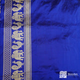 Blue Pure Katan Silk Shikargah Handloom Saree