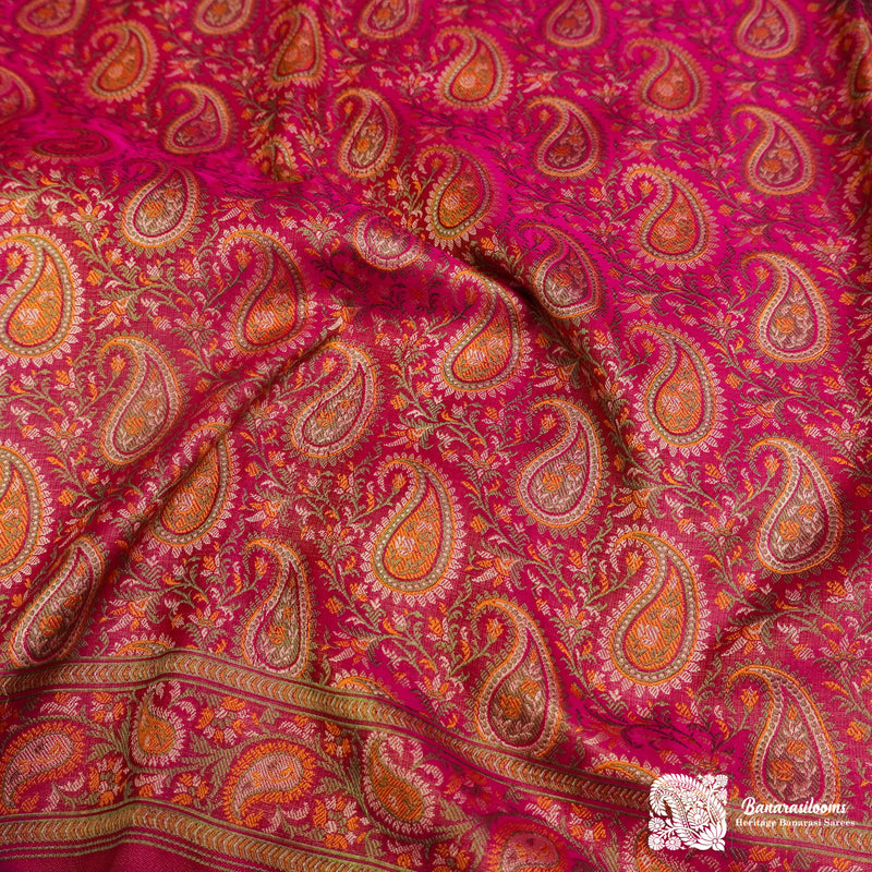 Rani Pure Soft Silk Tanchui Jamewar Handloom Benarasi Saree
