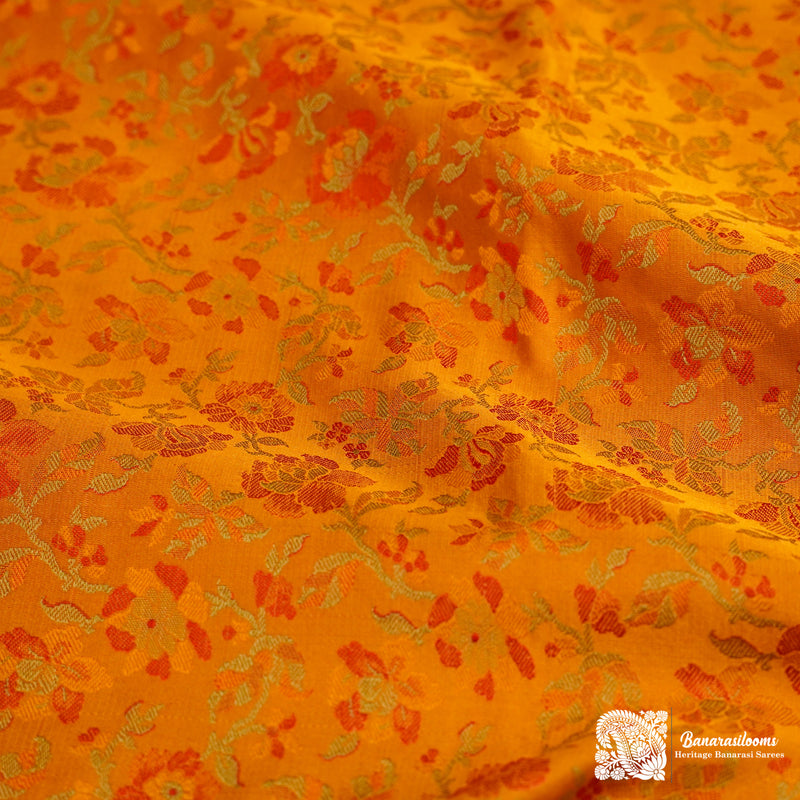 Pure Soft Silk Jamewar Handloom Benarasi Saree Contrast