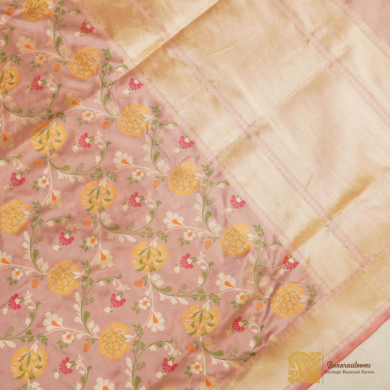 Cream Meenedar Pure Katan Silk Saree Cutwork Handloom
