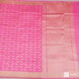 Pink Pure Katan Silk Kadhuan Jangla Handloom Saree(Pre order Time : 6-8 weeks)