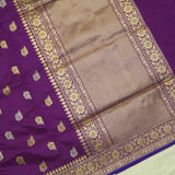 Violet Pure Katan Silk Kadhua Saree Handloom